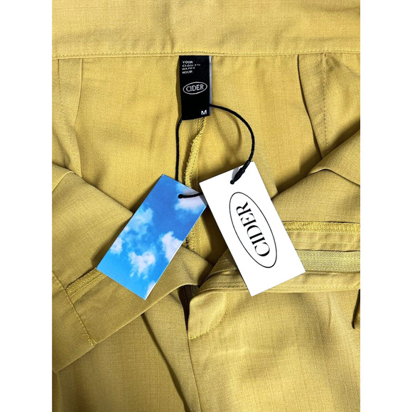 Cider High Rise Wide Leg Trouser Dress Pant Mustard Yellow Size Medium 28x28 New - Picture 8 of 11